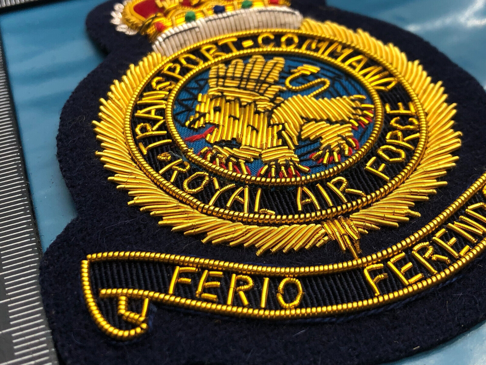 British RAF Bullion Embroidered Blazer Badge - Royal Air Force Transport Command - The Militaria Shop