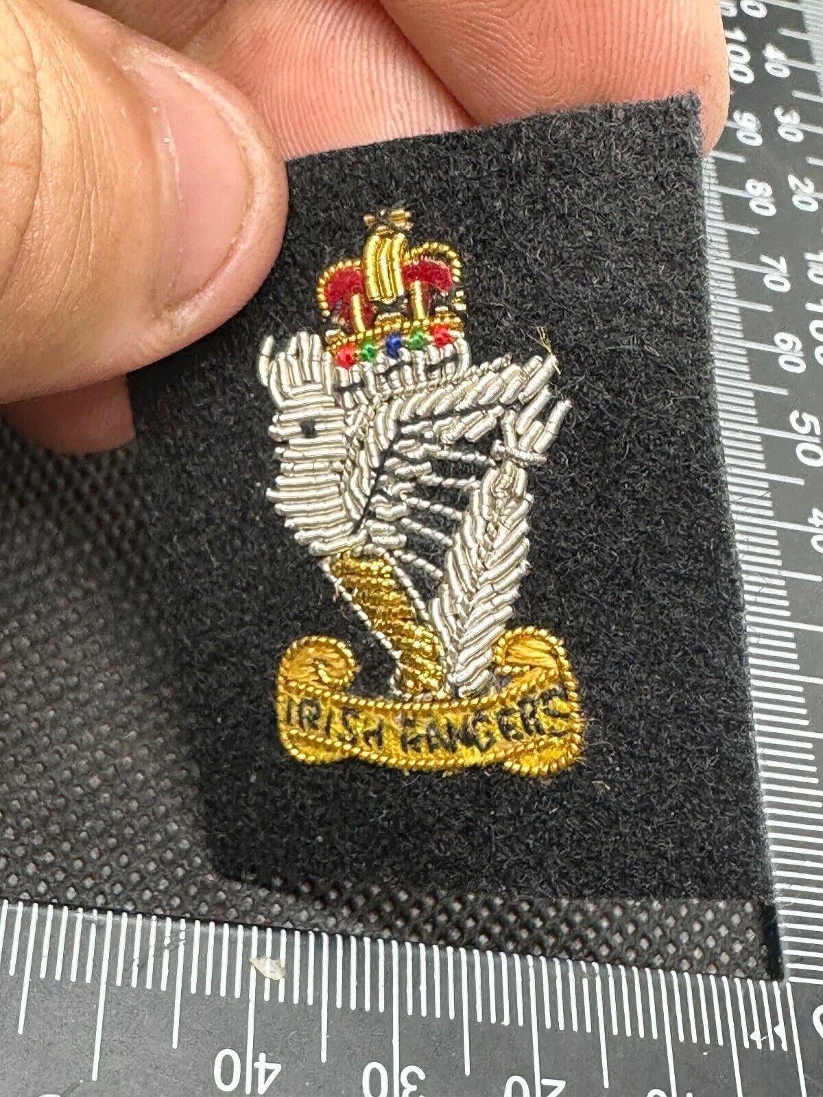 British Royal Irish Rifles Corps Bullion Cap / Beret / Blazer Badge - UK Made - The Militaria Shop