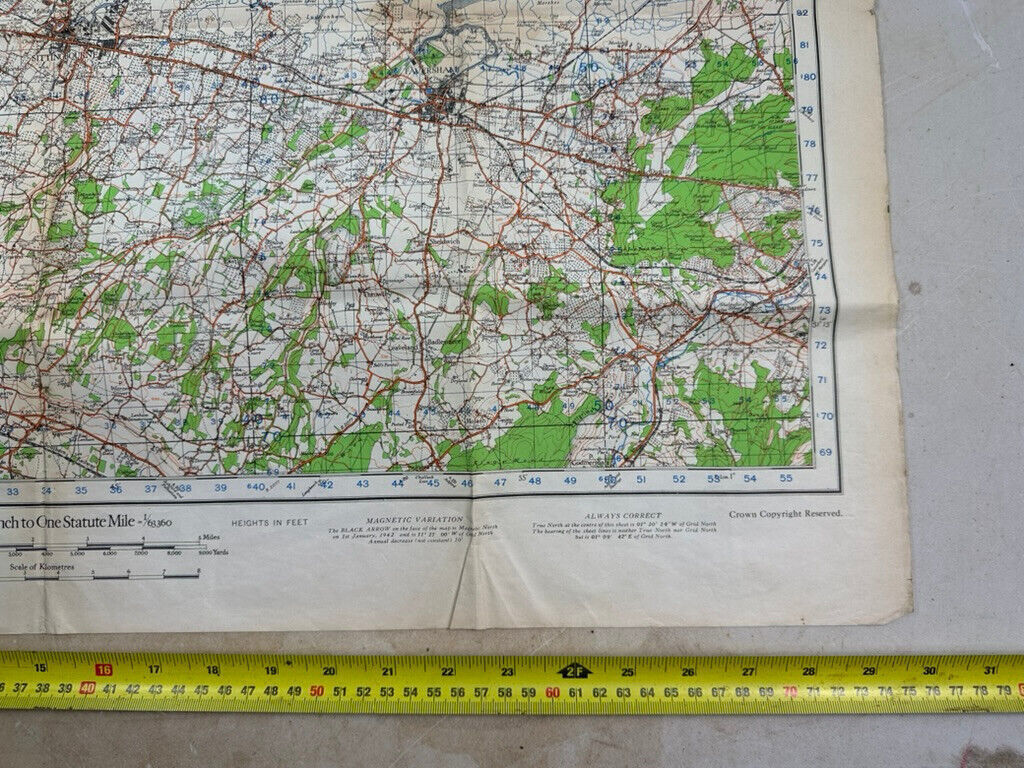 Original WW2 British Army OS Map of England - War Office - Chatham & Maidsto - The Militaria Shop