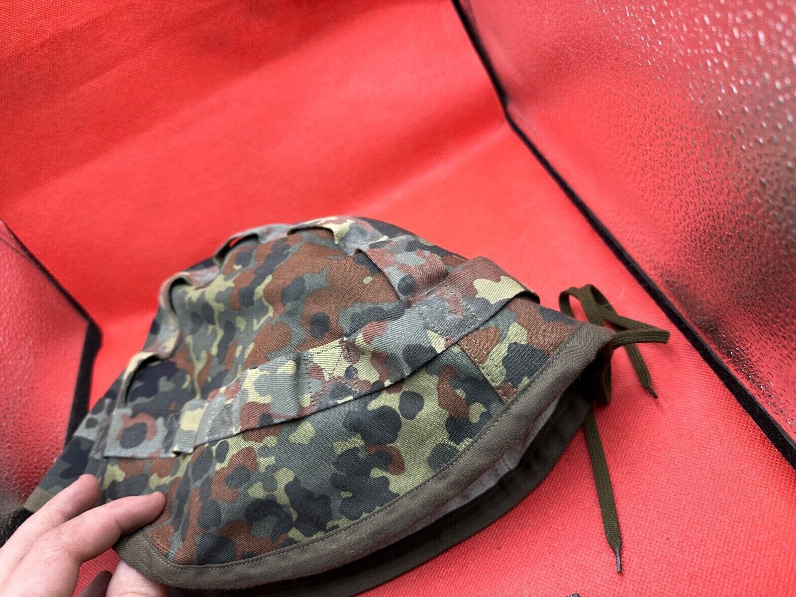 Original Unissued Tarnmuster German Army Camouflaged Helmet Cover - The Militaria Shop