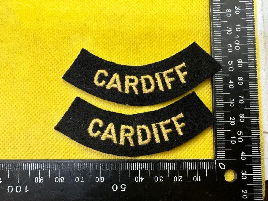 Original WW2 British Home Front Civil Defence Cardiff Shoulder Titles - The Militaria Shop