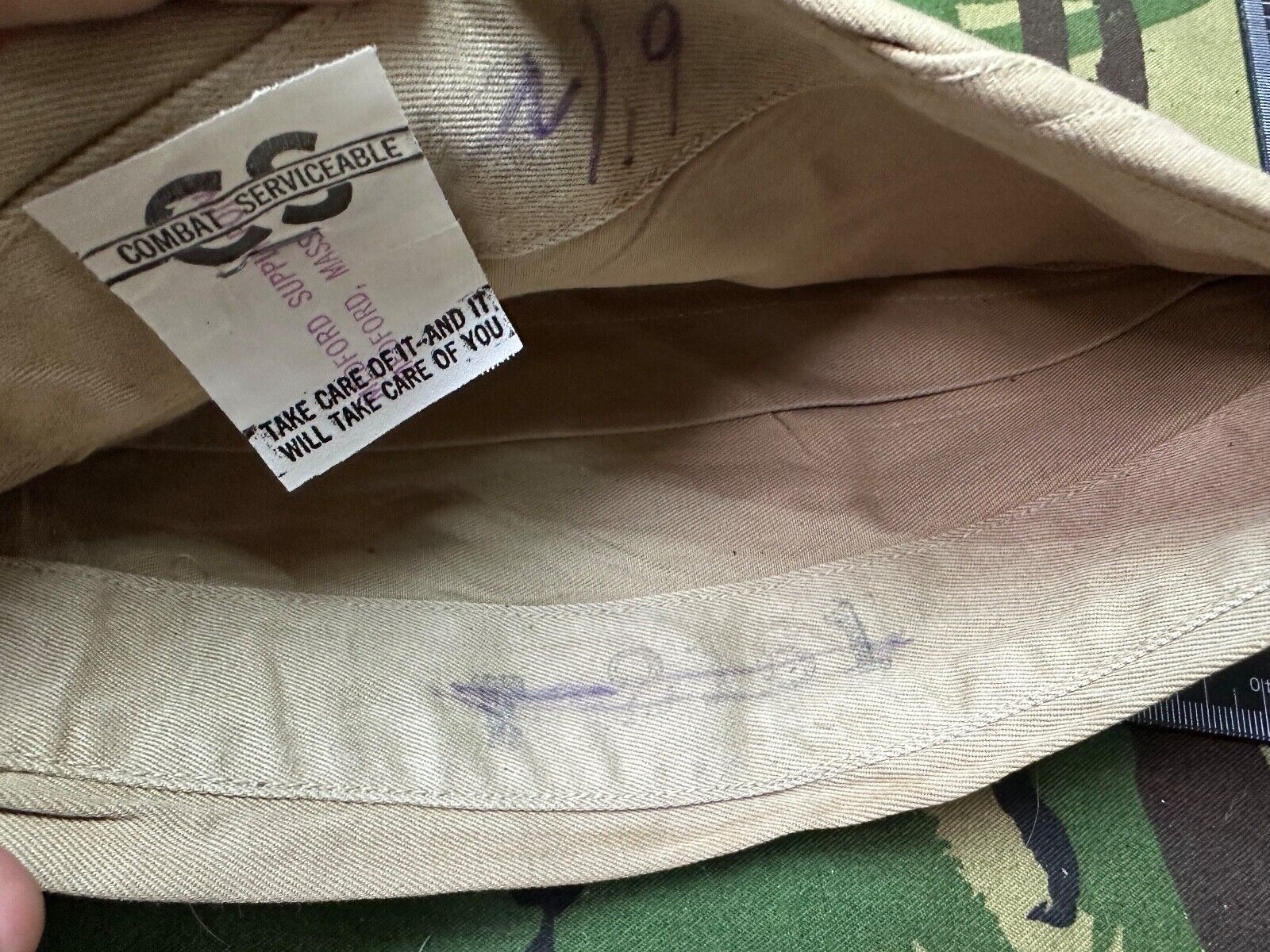 Original WW2 US Army Garrison Side Cap Hat - Old Stock - Combat Servicable - The Militaria Shop
