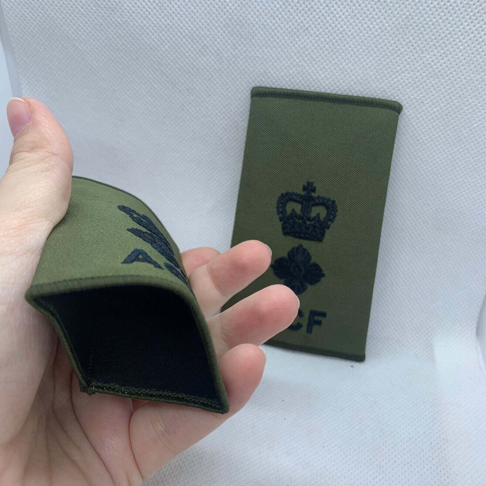 Cadet ACF OD Green Rank Slides / Epaulette Pair Genuine British Army - NEW - The Militaria Shop