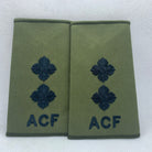 Cadet ACF OD Green Rank Slides / Epaulette Pair Genuine British Army - NEW - The Militaria Shop