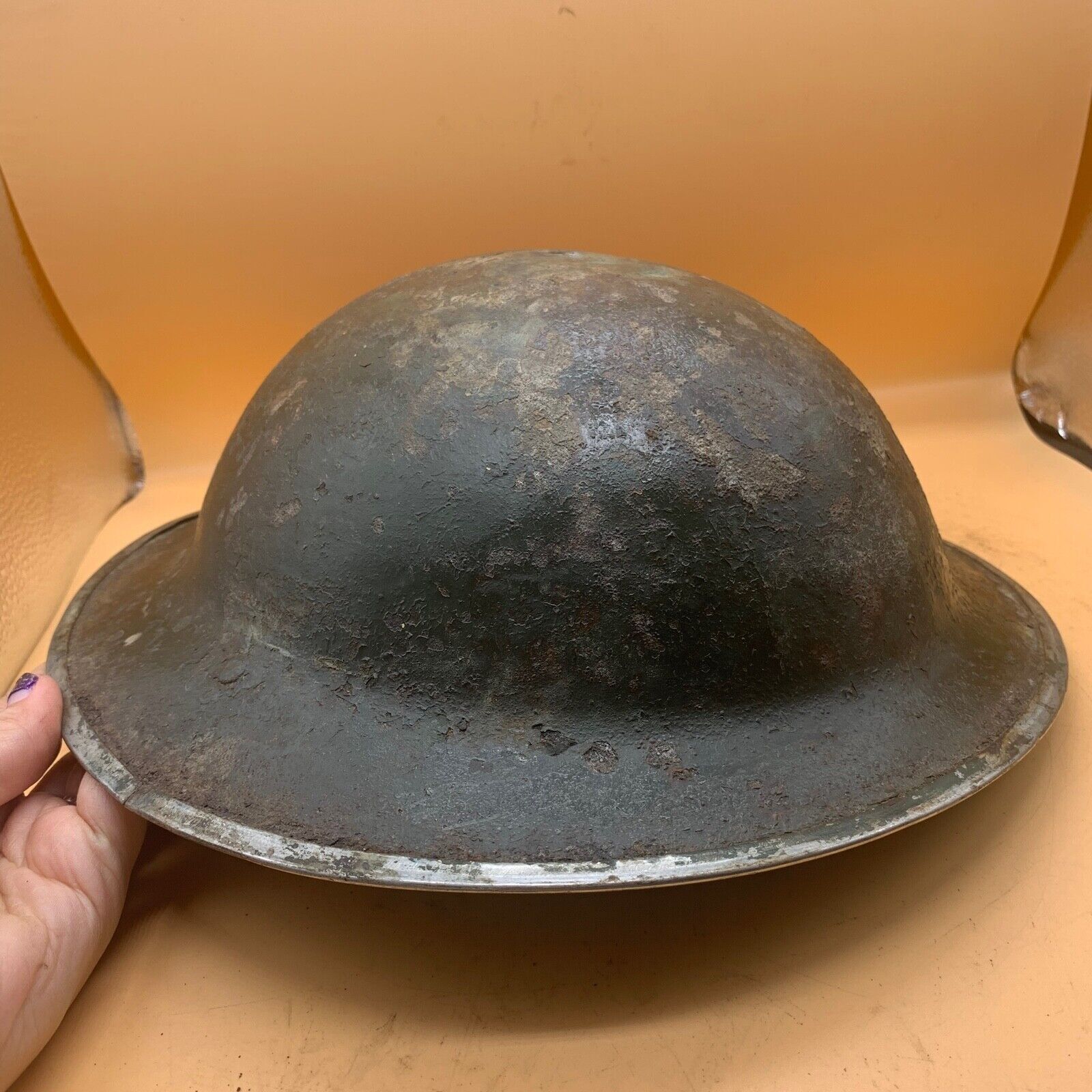 Original WW2 South African Army Mk2 Brodie Helmet - British Style Combat Helmet - The Militaria Shop