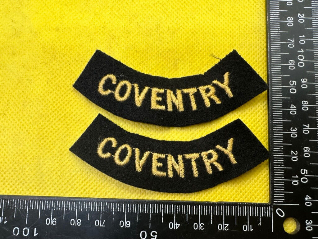 Original WW2 British Home Front Civil Defence Coventry Shoulder Titles - The Militaria Shop