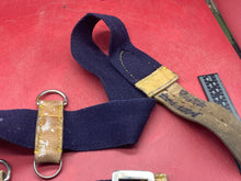 Load image into Gallery viewer, WW2 British Army Hussars Blue Canvas and Leather Belt with Fittings - The Militaria Shop
