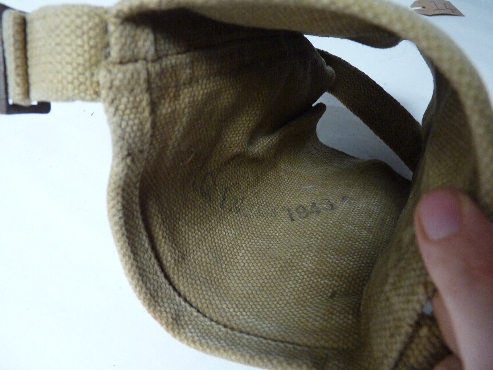 Original WW2 British Army Soldiers Water Bottle Carrier Harness - Dated 1943 - The Militaria Shop