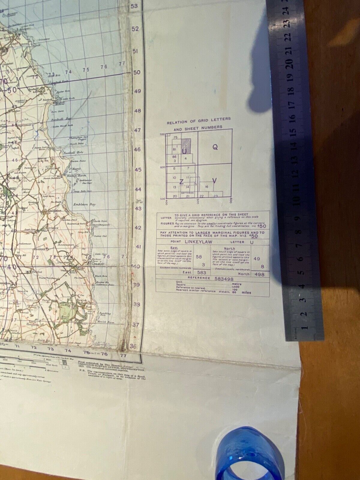 WW2 British Army 1932 dated MILITARY EDITION General Staff map of HOLY ISLAND. - The Militaria Shop