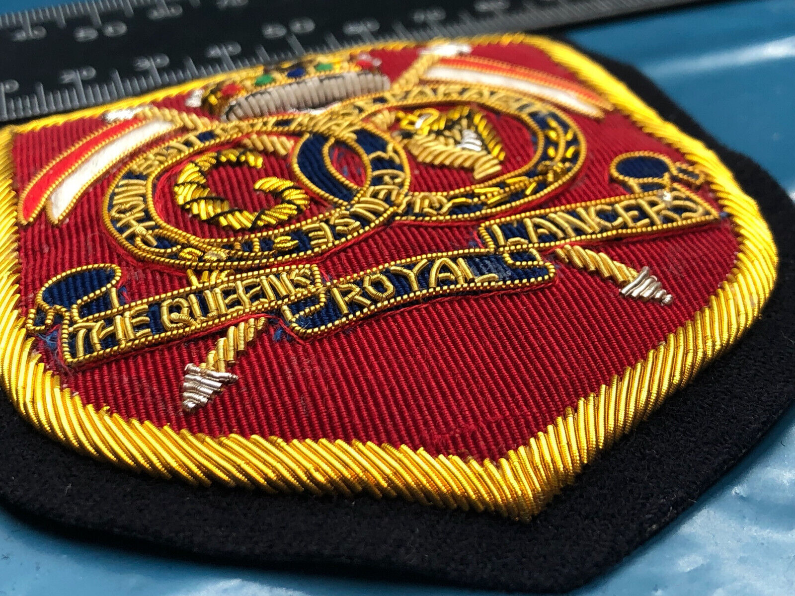British Army Bullion Embroidered Blazer Badge - The Queen's Royal Lancers - The Militaria Shop
