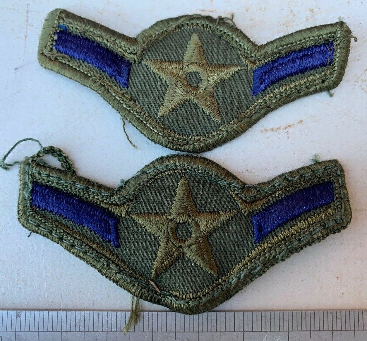 Pair of United States Air Force Rank Chevrons Olive Green - Airmen - The Militaria Shop