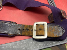 Load image into Gallery viewer, WW2 British Army Hussars Blue Canvas and Leather Belt with Fittings - The Militaria Shop
