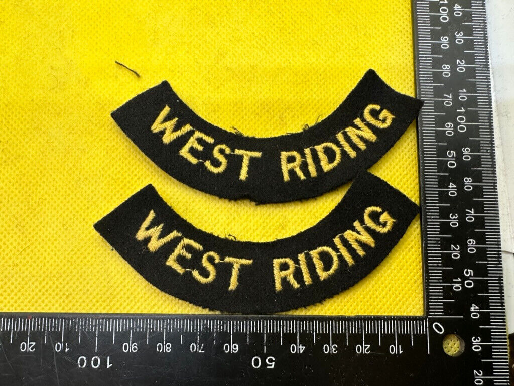 Original WW2 British Home Front Civil Defence West Riding Shoulder Titles - The Militaria Shop