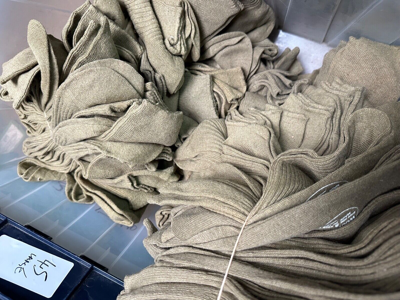 Original British Army WW2 New Old Stock Officers Wool Khaki Socks - Varied Sizes - The Militaria Shop
