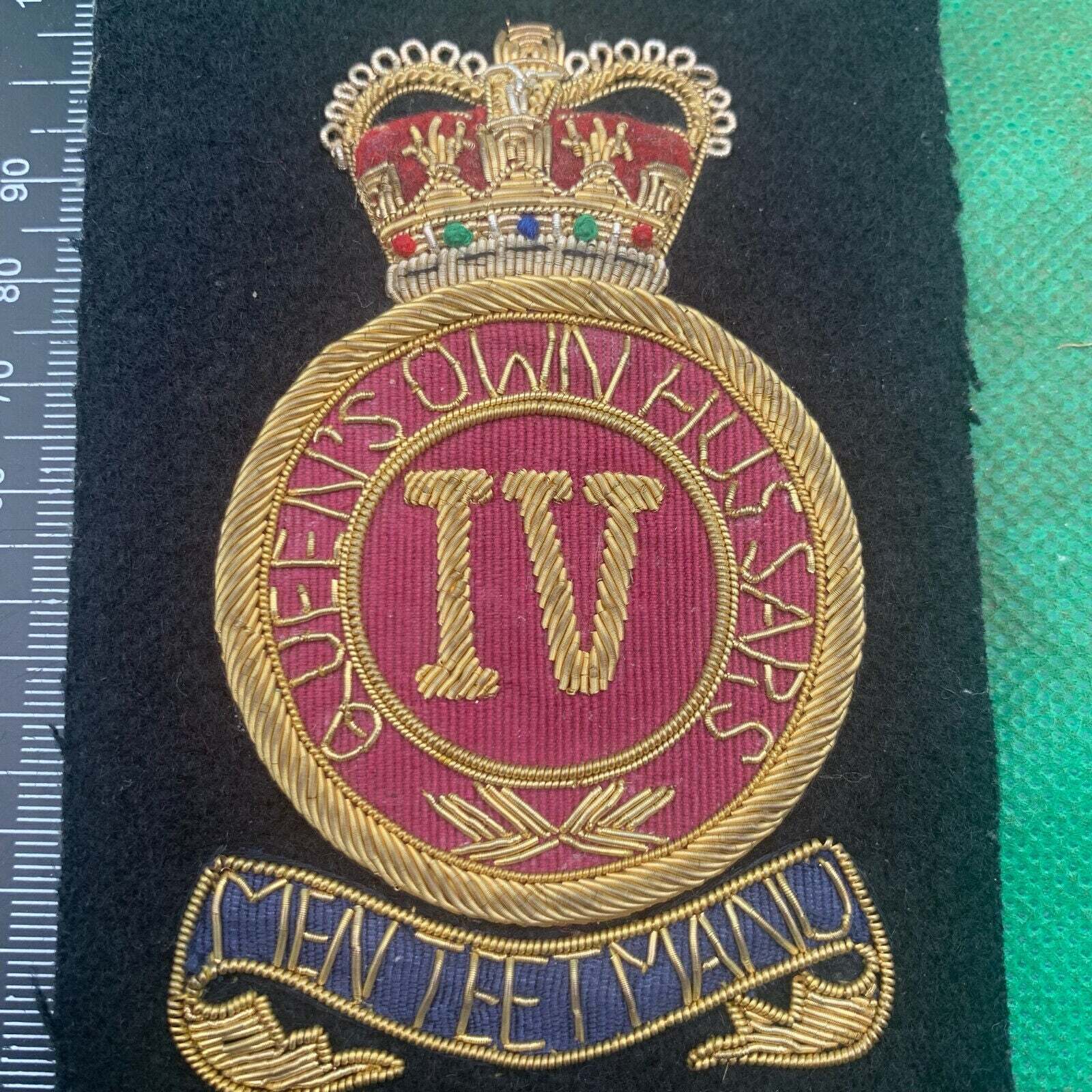 British Army Bullion Embroidered Blazer Badge - 4th Queen's Own Hussars - The Militaria Shop