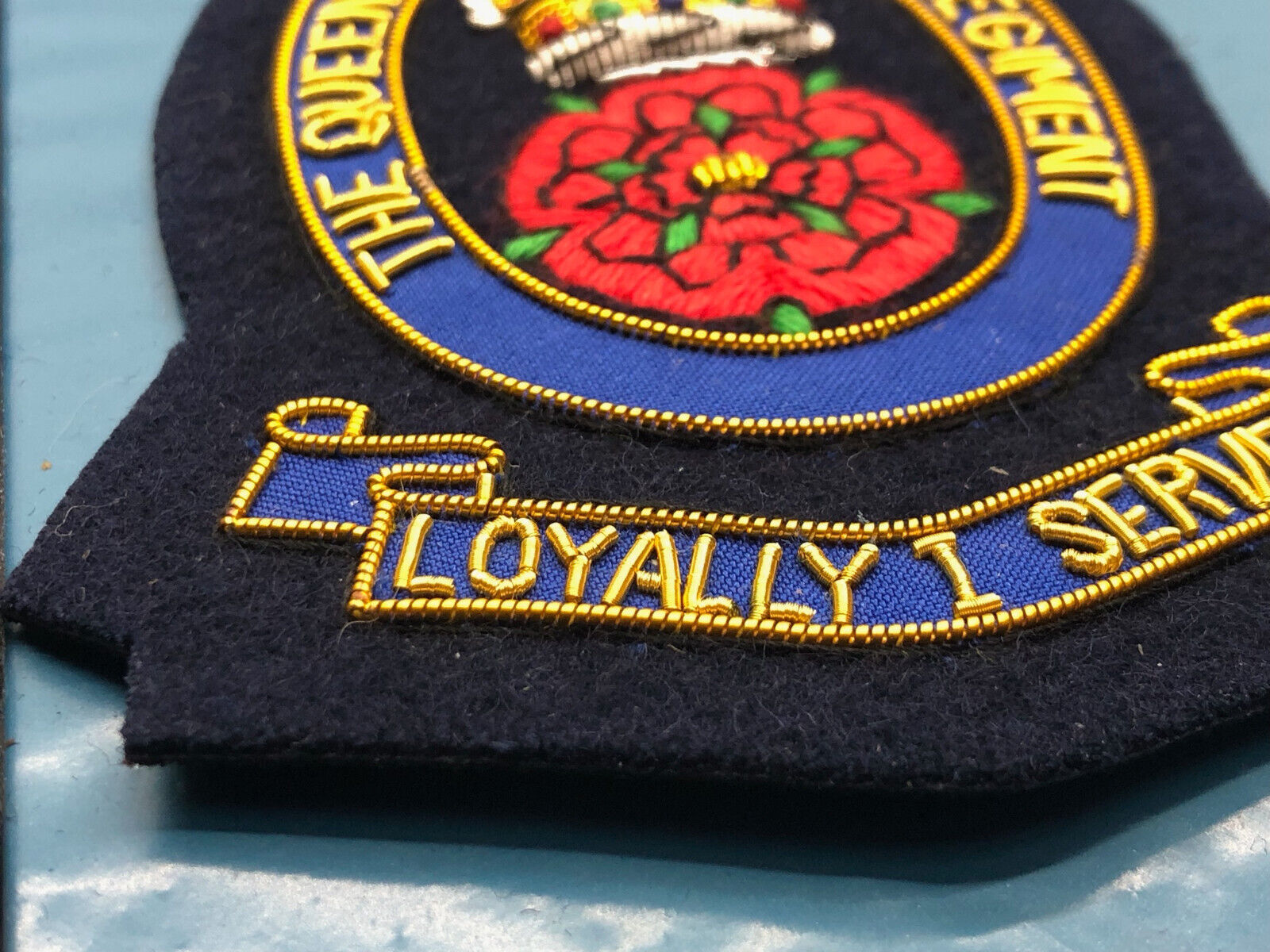British Army Bullion Embroidered Blazer Badge - The Queen's Lancashire Regi - The Militaria Shop