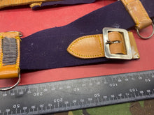Load image into Gallery viewer, WW2 British Army Hussars Blue Canvas and Leather Belt with Fittings - The Militaria Shop
