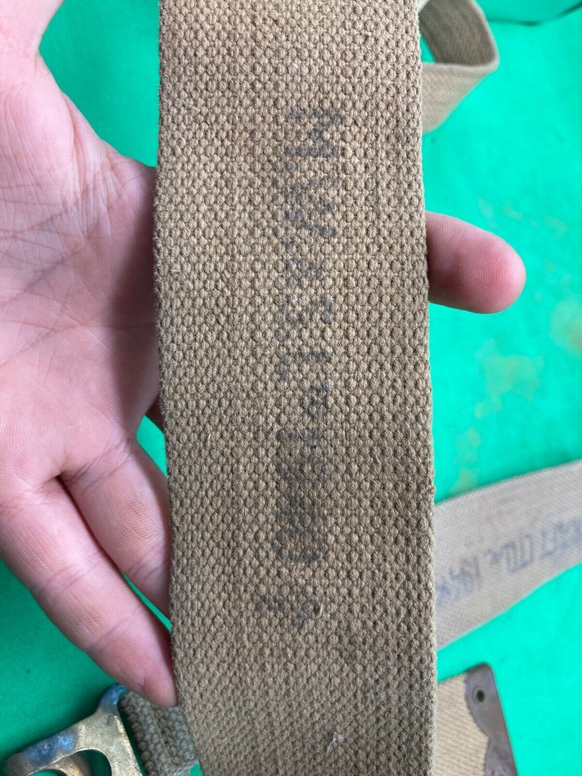 Original WW2 Pattern British Army L Straps Pair - 37 Pattern Webbing Haversack - The Militaria Shop