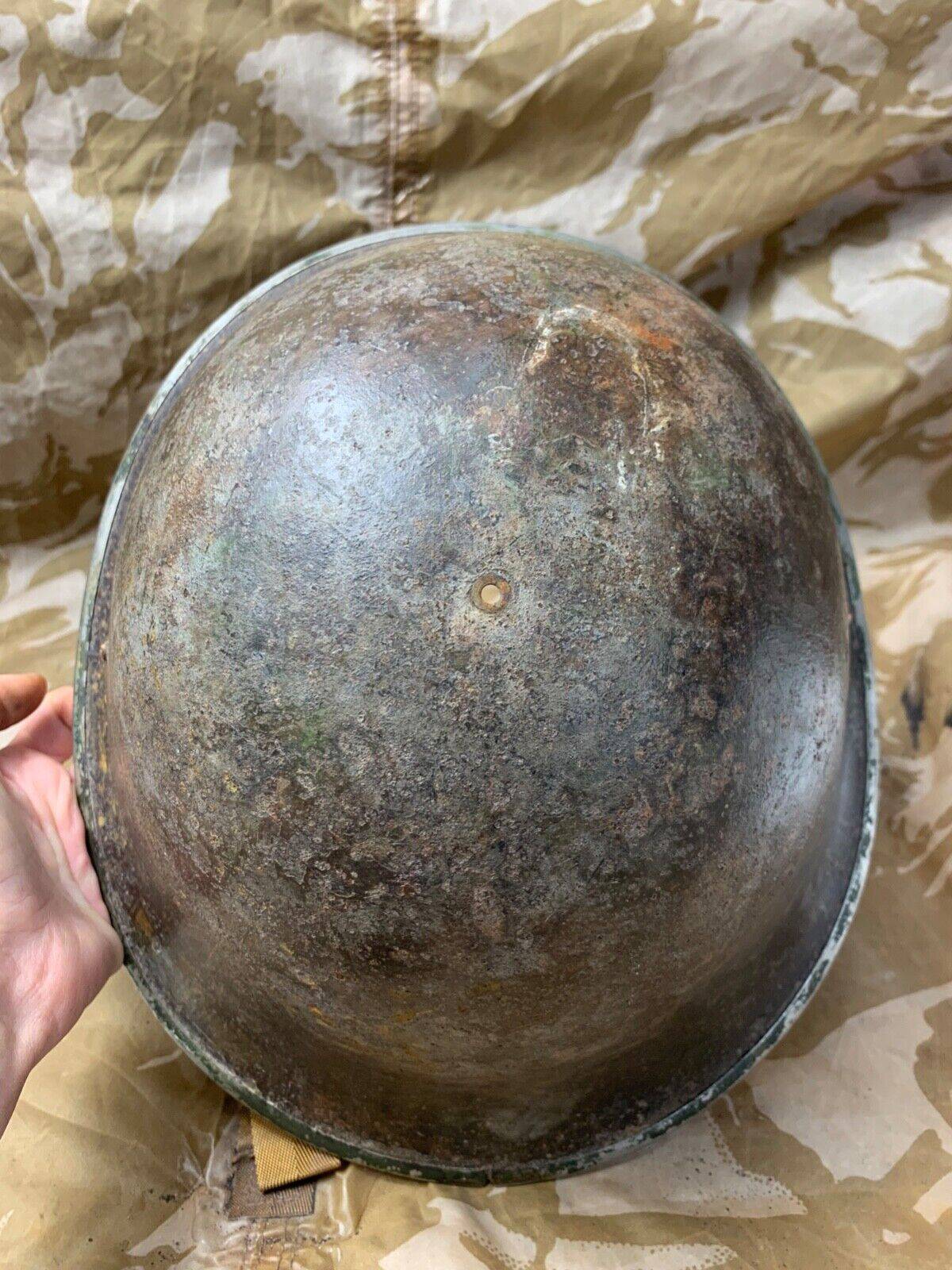WW2 Mk3 High Rivet Turtle - British / Canadian Army Helmet - Good Original - The Militaria Shop