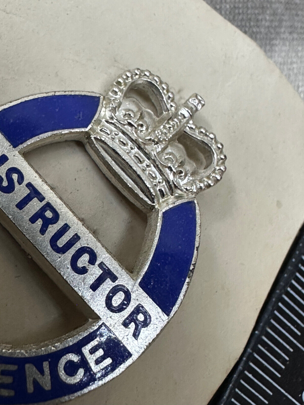 Original British Civil Defence Instructor Button Hole / Lapel Badge - Unissued - The Militaria Shop