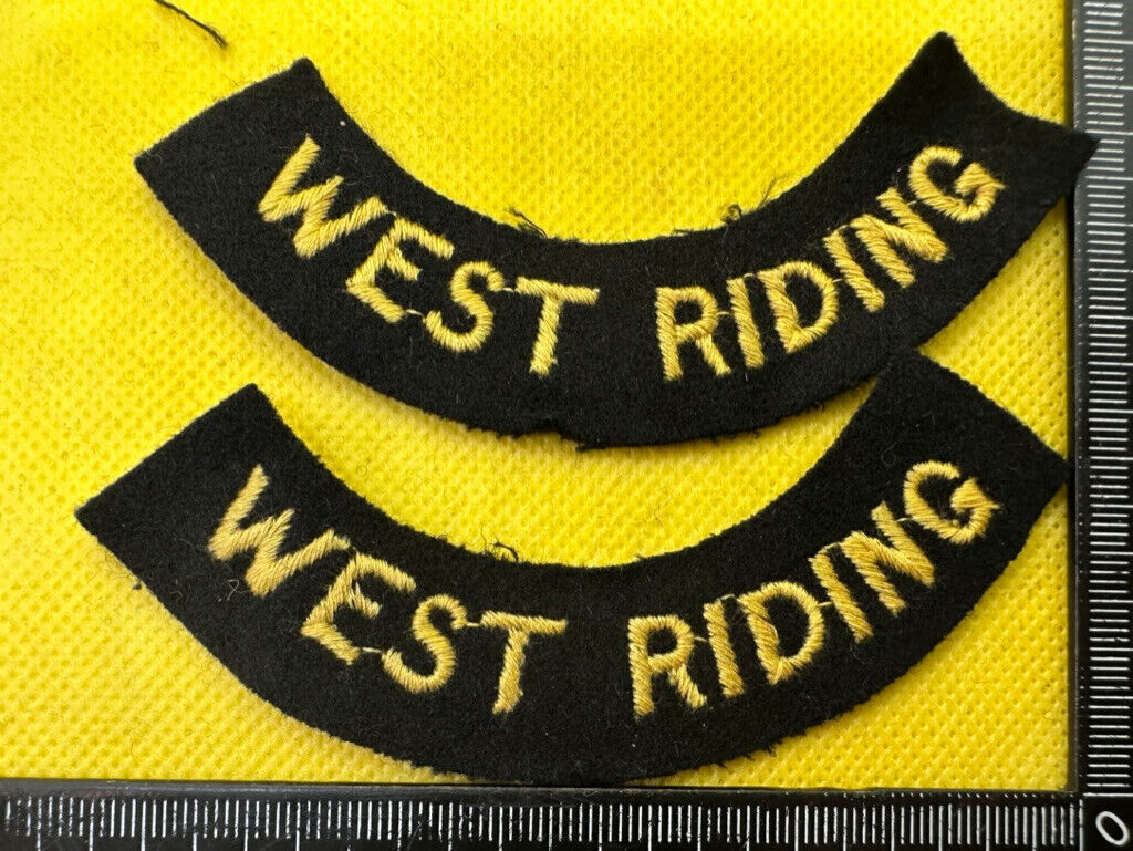 Original WW2 British Home Front Civil Defence West Riding Shoulder Titles - The Militaria Shop