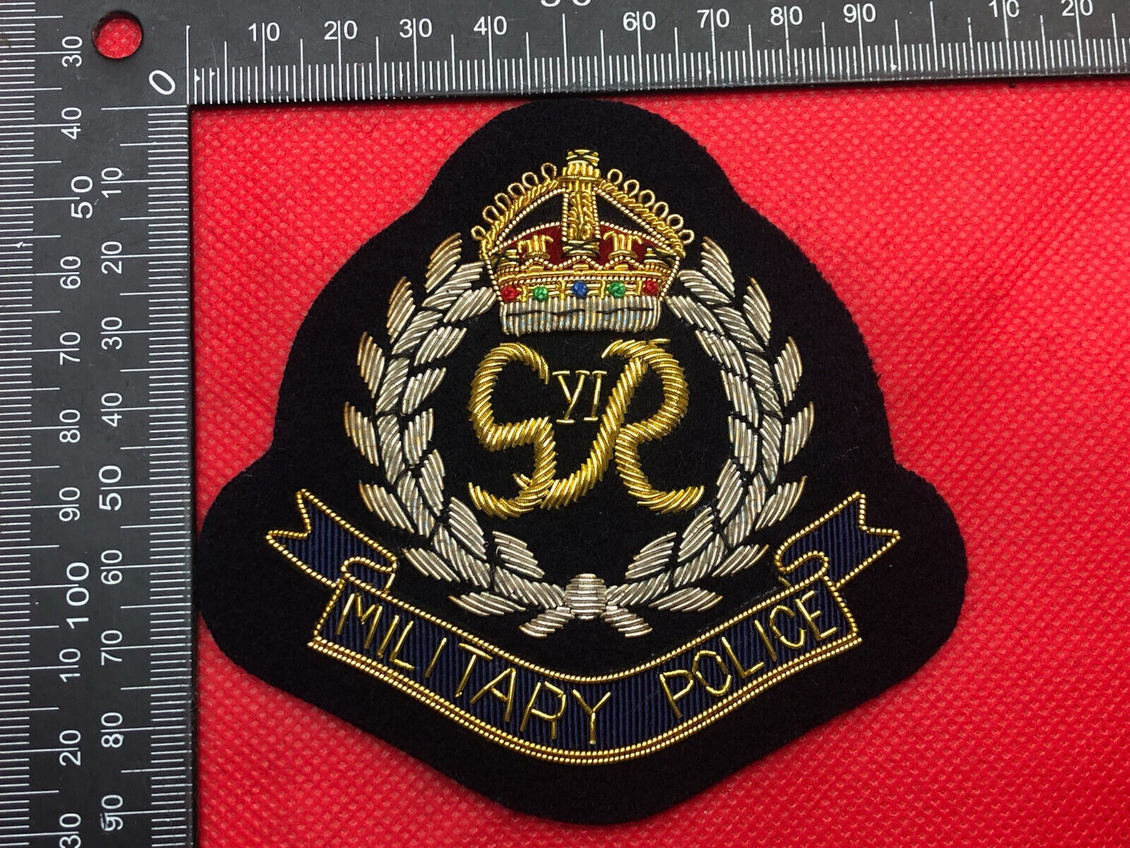 British Army Bullion Embroidered Blazer Badge - Military Police - Kings Crown - The Militaria Shop