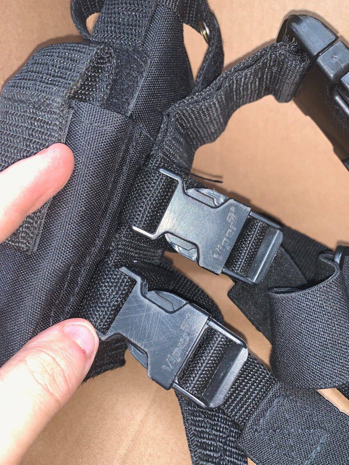 VIPER Holsters Leg Drop Pistol Holster - Ideal for Automatic - Black Fabric - The Militaria Shop