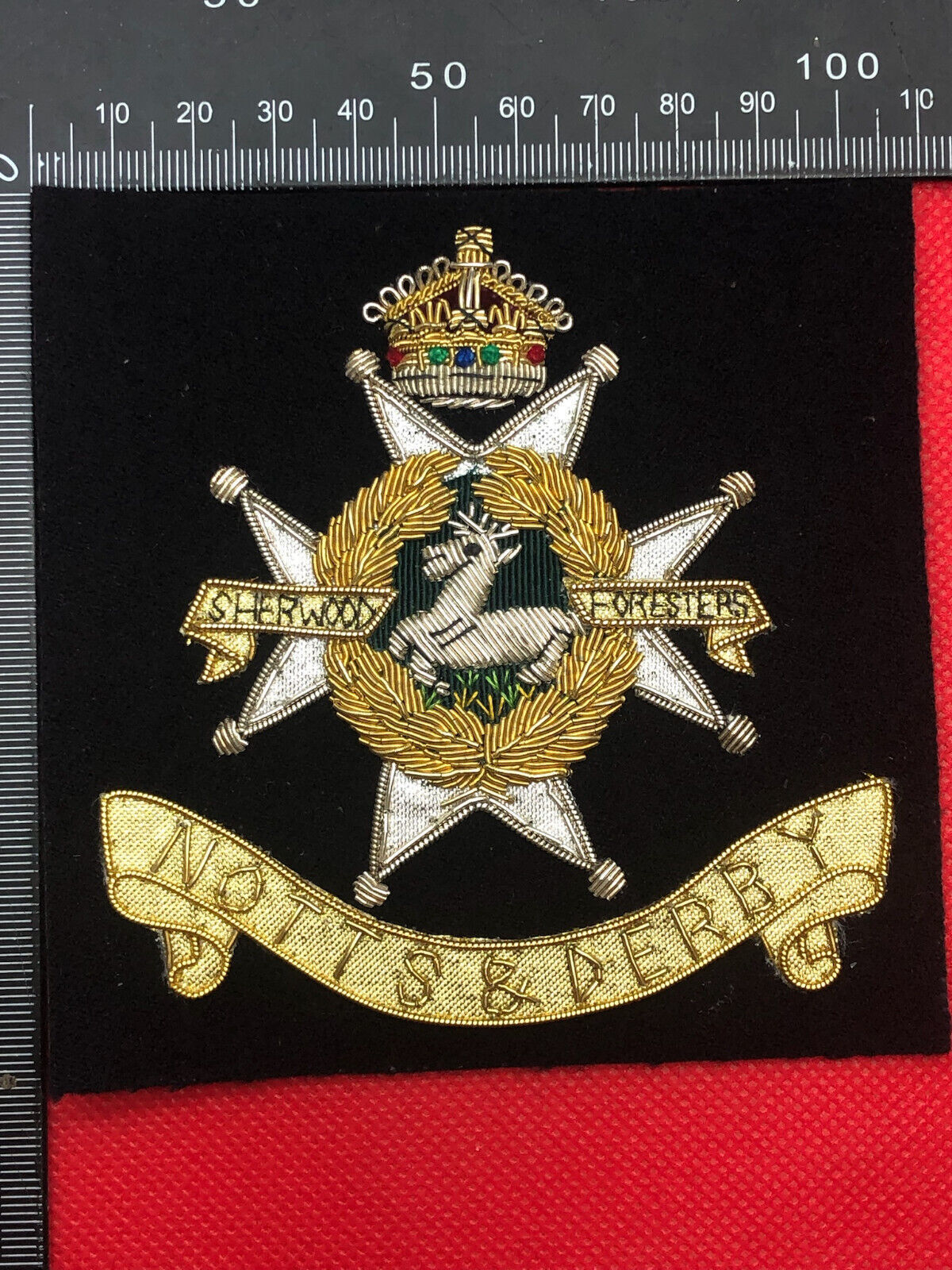 British Army Bullion Embroidered Blazer Badge - Notts & Derby Regiment - The Militaria Shop