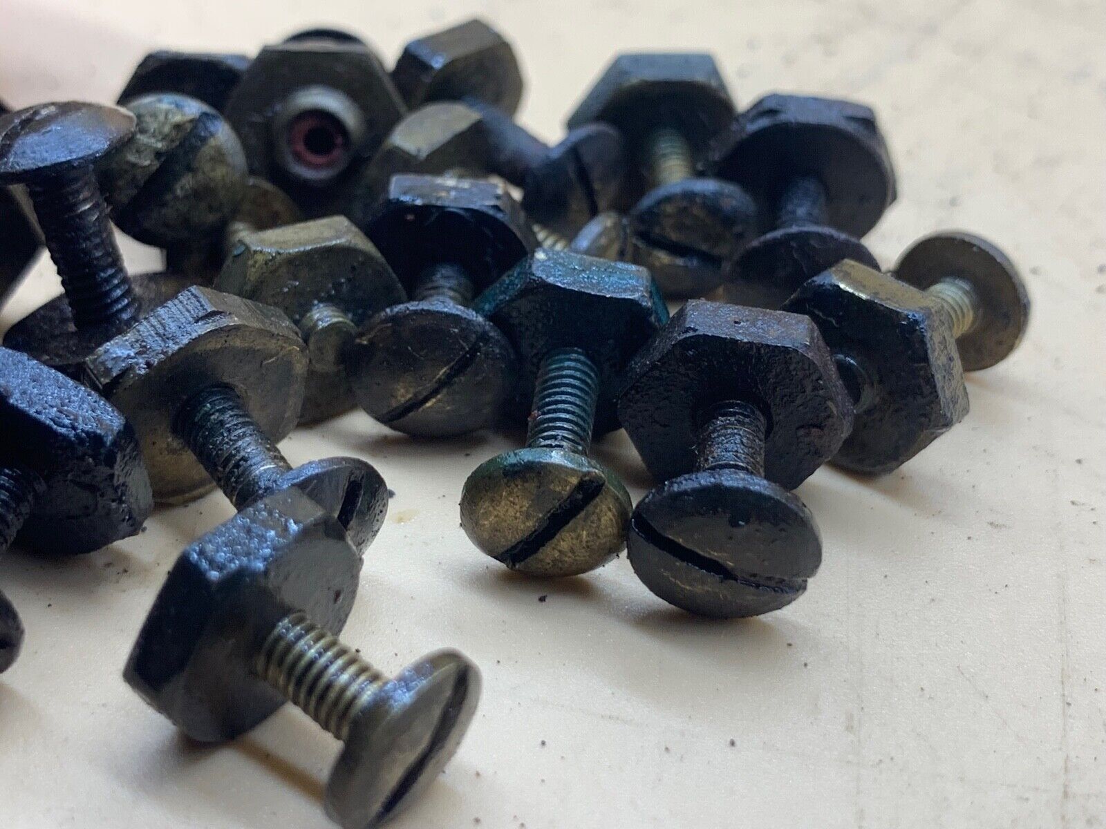 Original WW2 British Army Brodie / Turtle Mk1/2/3/4 Helmet Dome Screw & Nut - The Militaria Shop