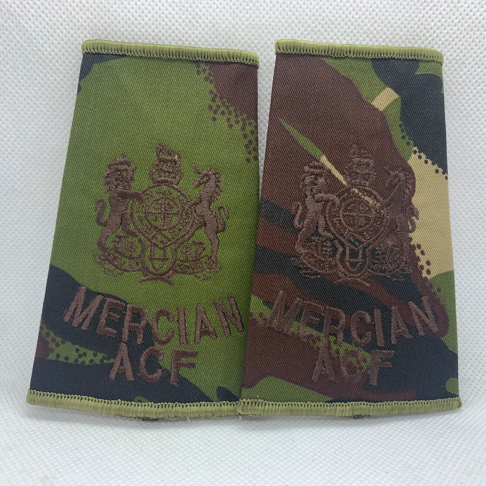 Mercian ACF DPM Rank Slides / Epaulette Pair Genuine British Army - NEW - The Militaria Shop