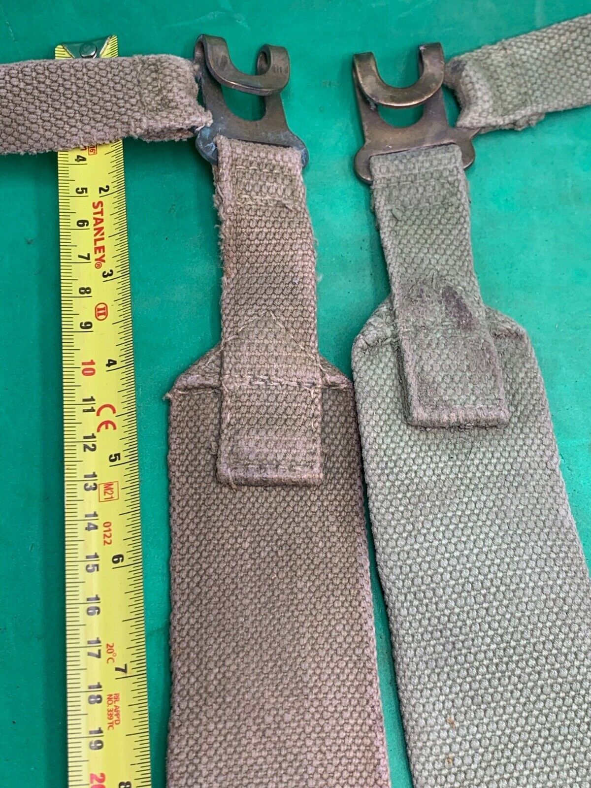 Original WW2 Pattern British Army L Straps Pair - 37 Pattern Webbing Haversack - The Militaria Shop