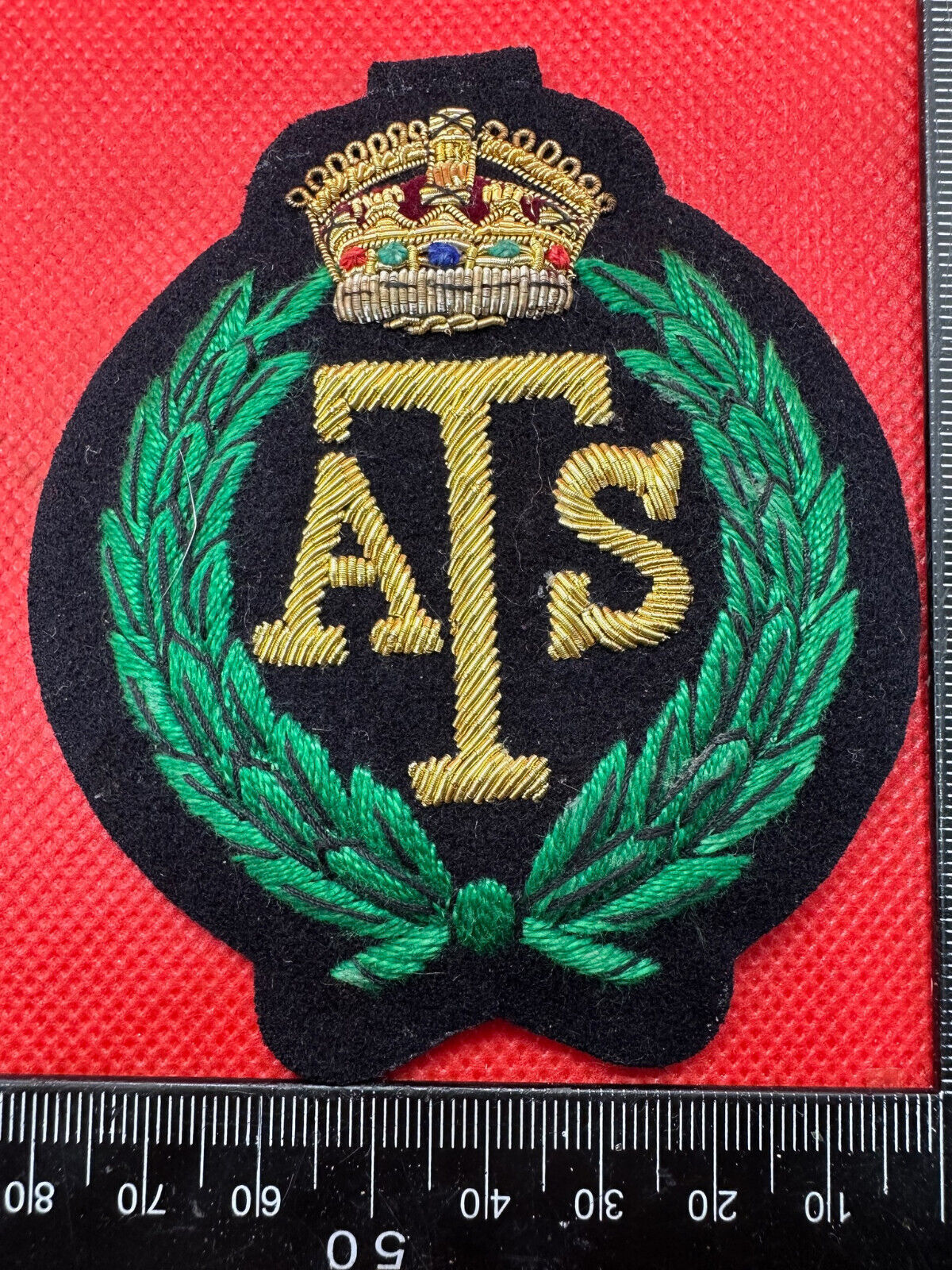 British Army Bullion Embroidered Blazer Badge - ATS - Auxiliary Territorial Serv - The Militaria Shop
