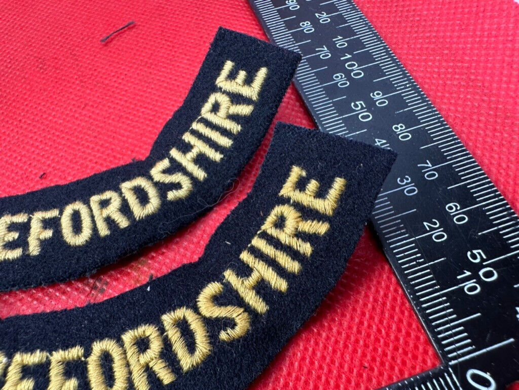 Original WW2 British Home Front Civil Defence Herefordshire Shoulder Titles - The Militaria Shop