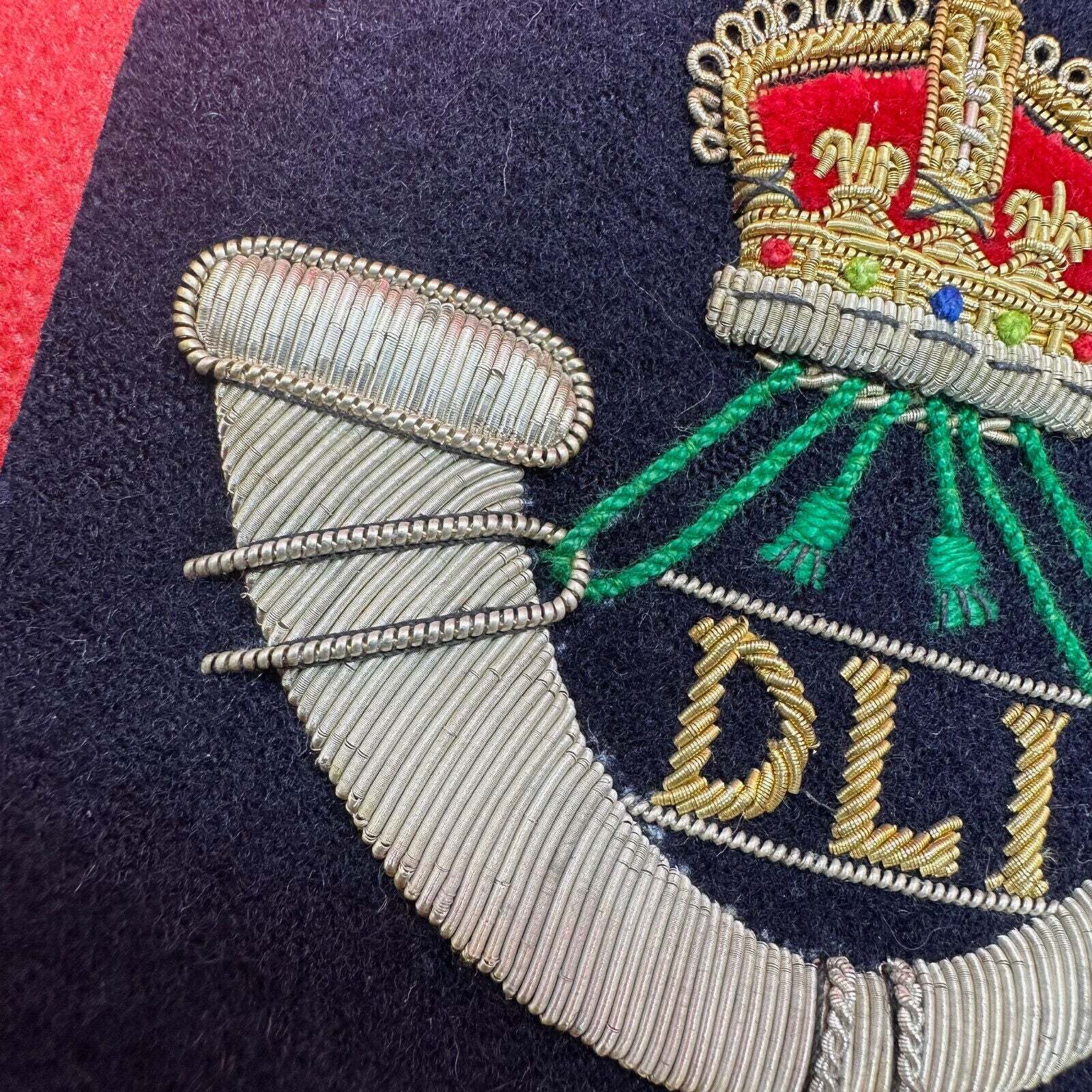 British Army Bullion Embroidered Blazer Badge -Durham Light Infantry Kings Crown - The Militaria Shop