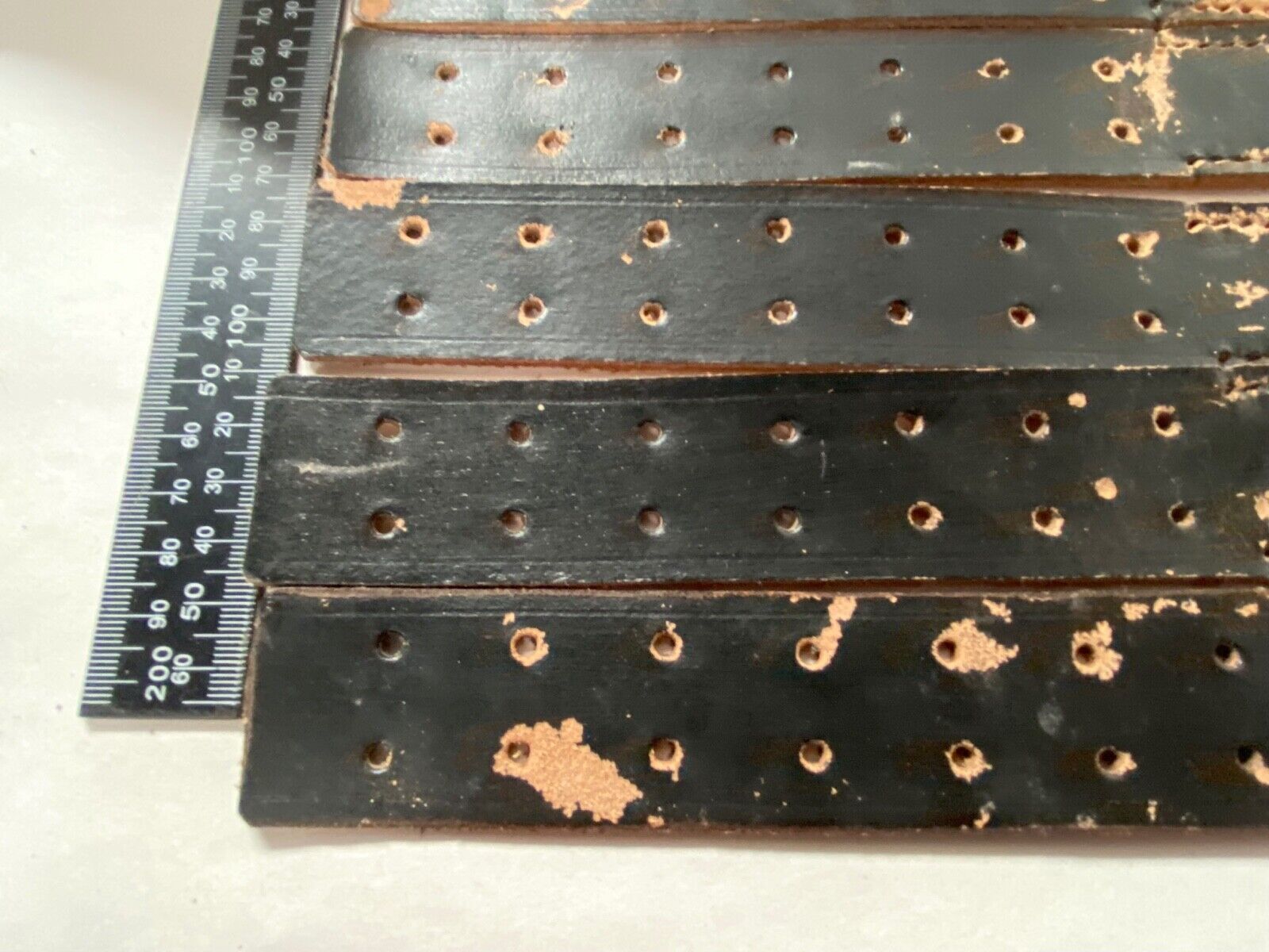 WW2 German Army belt leather fastening strip. Black leather reproduction. - The Militaria Shop