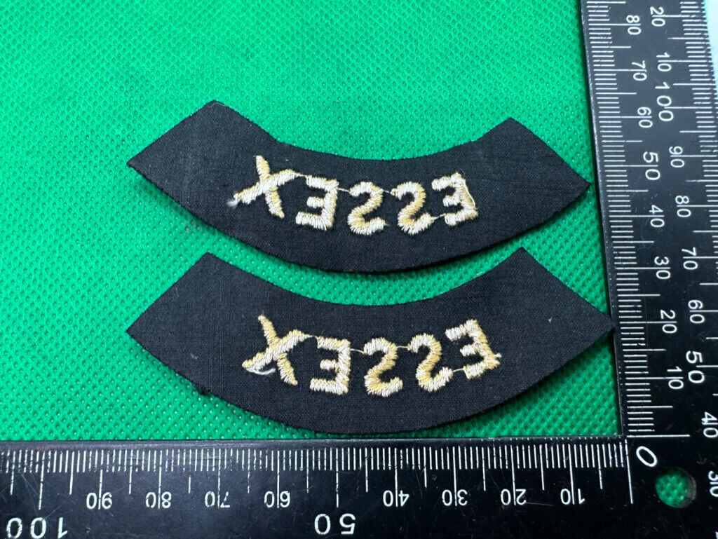 Original WW2 British Home Front Civil Defence Essex Shoulder Titles - The Militaria Shop