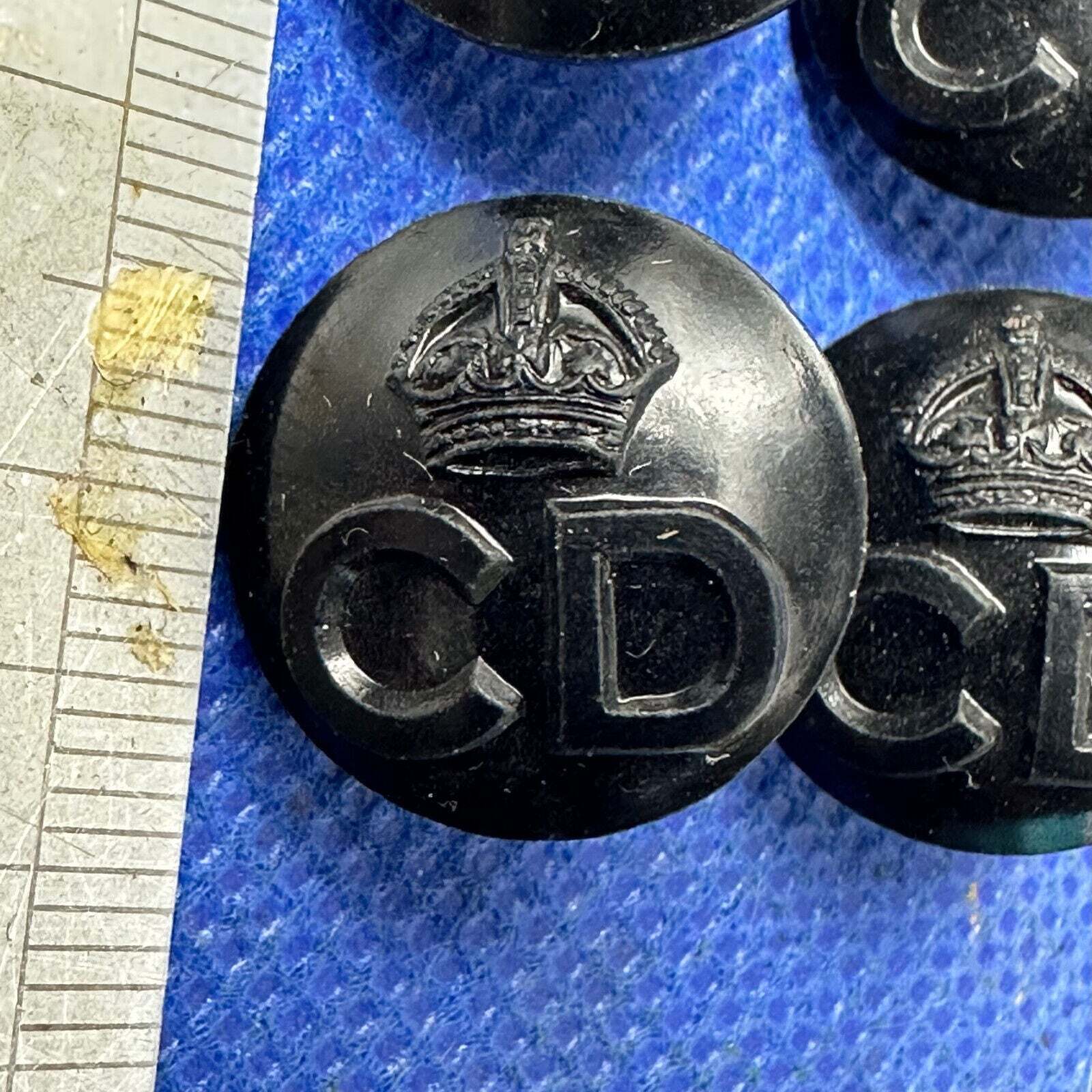 Original British Civil Defence Bakelite 17mm Uniform Buttons - Set of 4 - WW2 - The Militaria Shop