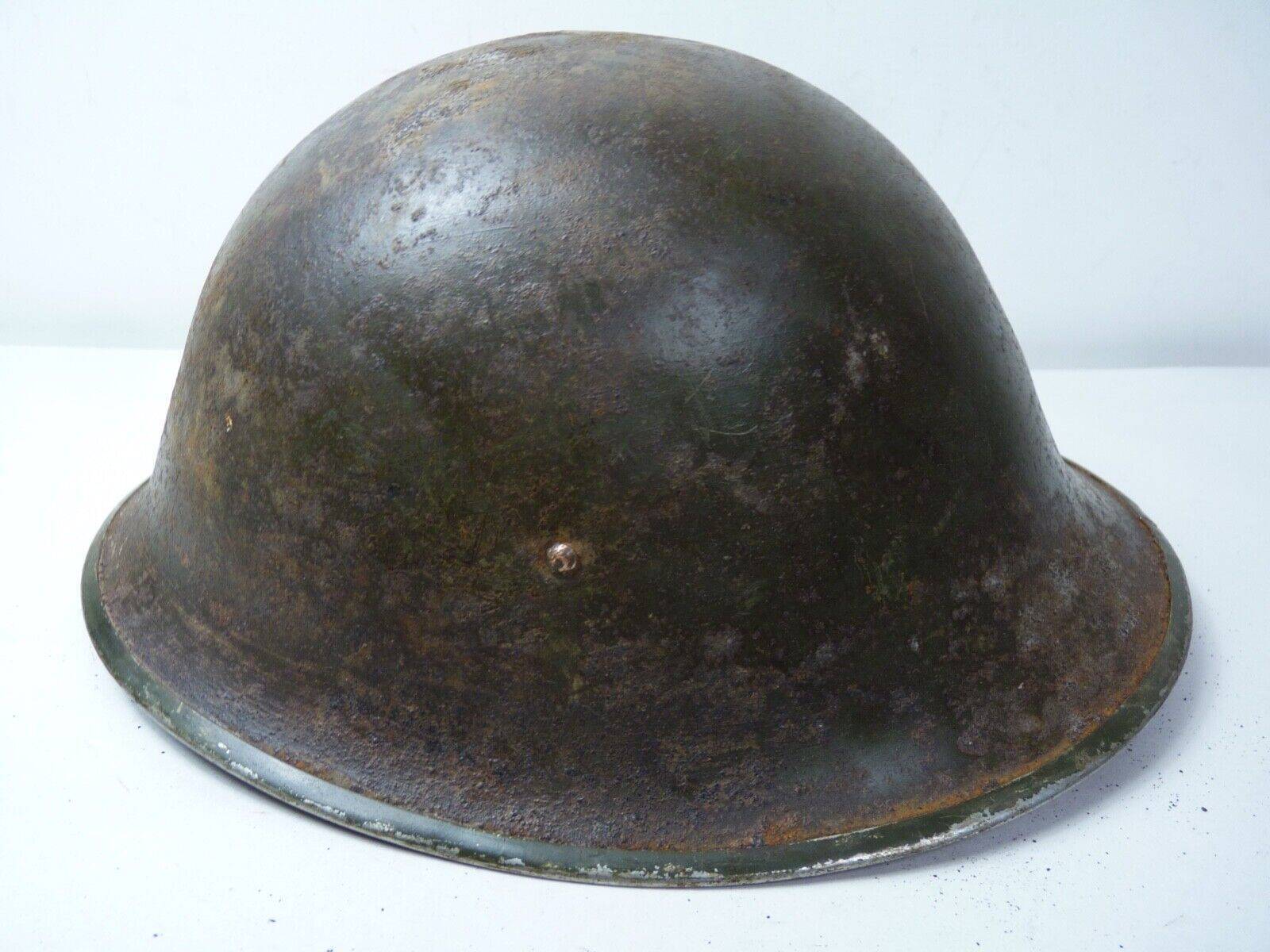 Original WW2 British / Canadian Army Mk3 High Rivet Turtle Army Combat Helmet - The Militaria Shop