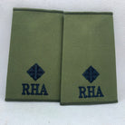 RHA Royal Horse OD Green Rank Slides / Epaulette Pair Genuine British Army - NEW - The Militaria Shop