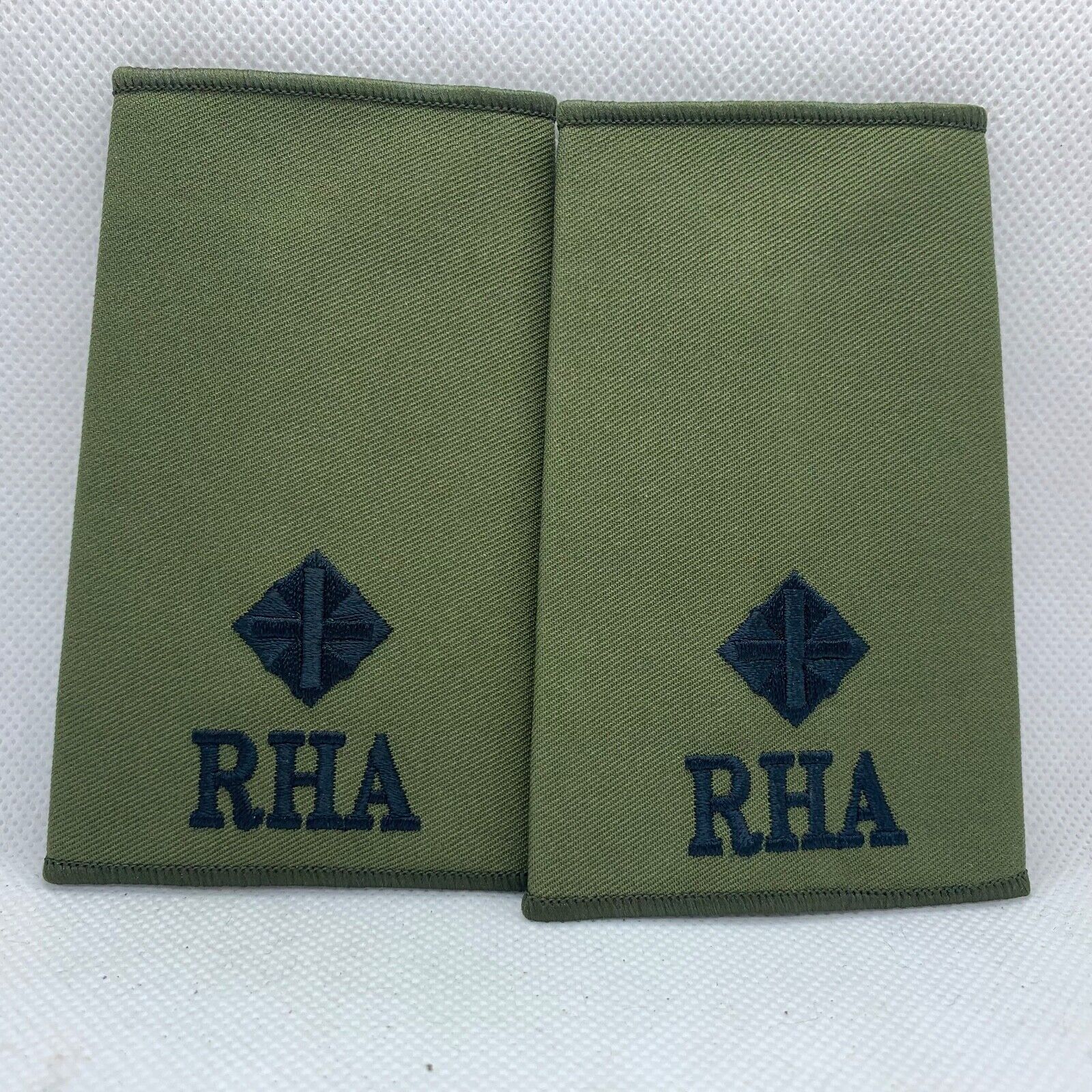 RHA Royal Horse OD Green Rank Slides / Epaulette Pair Genuine British Army - NEW - The Militaria Shop