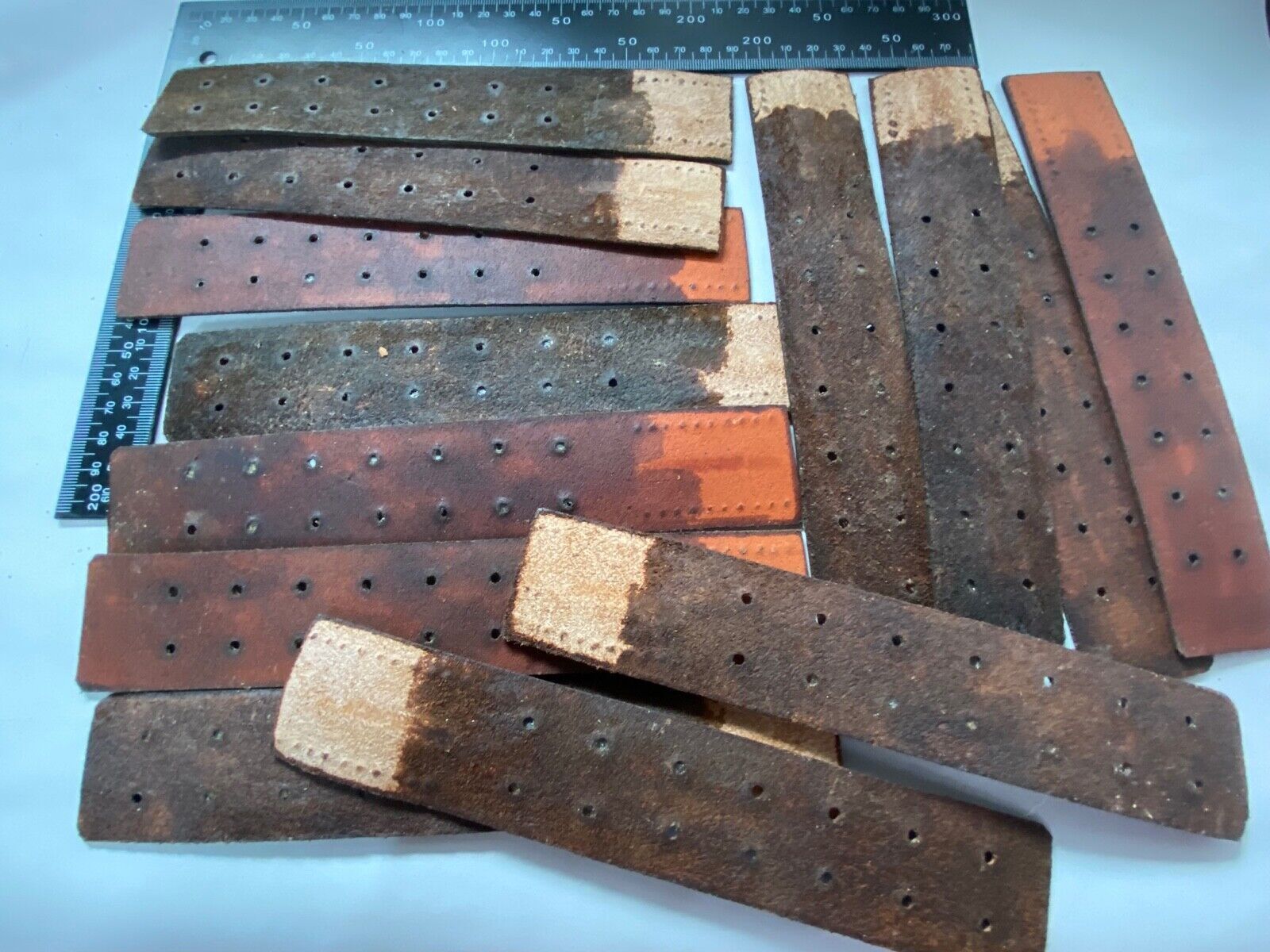 WW2 German Army belt leather fastening strip. Brown leather reproduction. - The Militaria Shop