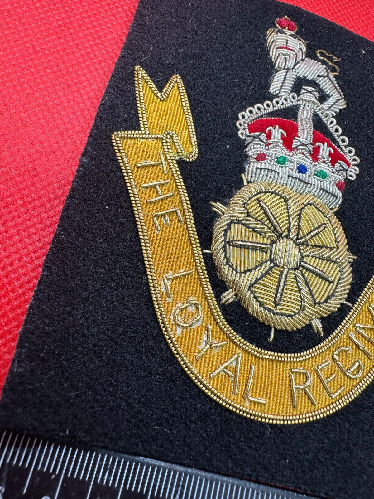 British Army Bullion Embroidered Blazer Badge - The Loyal Regiment - Kings Crown - The Militaria Shop