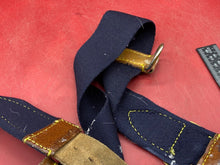 Load image into Gallery viewer, WW2 British Army Hussars Blue Canvas and Leather Belt with Fittings - The Militaria Shop
