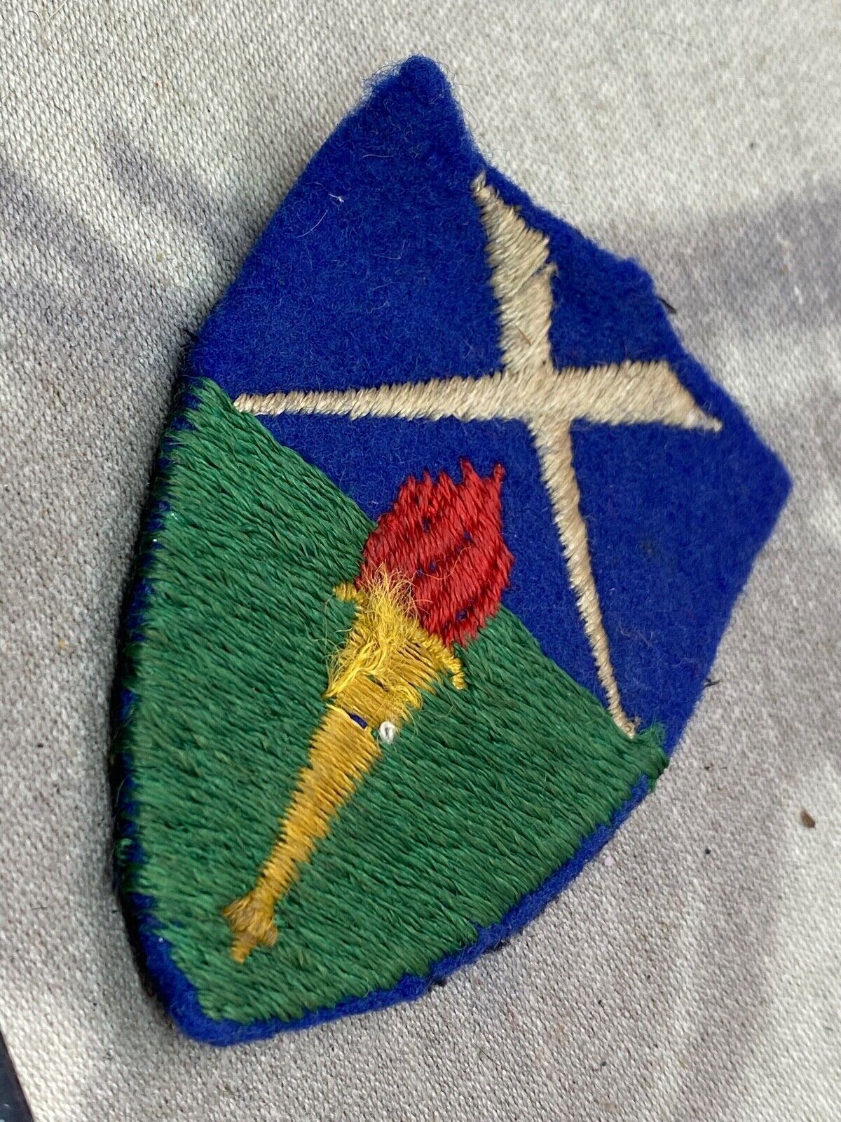 Original British Army Aldershot Southern Command Embroidered Shoulder Badge - The Militaria Shop