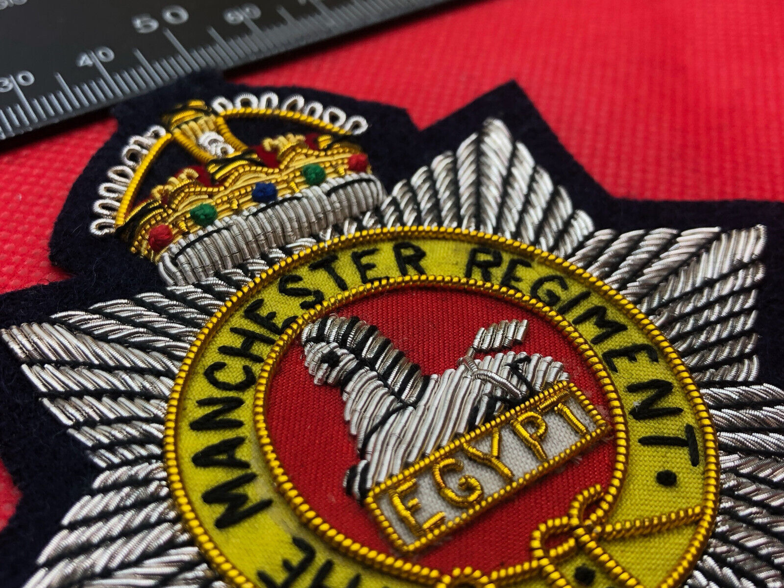 British Army Bullion Embroidered Blazer Badge - Manchester Regiment - The Militaria Shop
