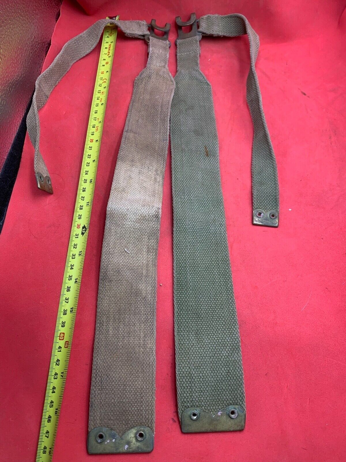 Original WW2 Pattern British Army L Straps Pair - 37 Pattern Webbing Haversack - The Militaria Shop