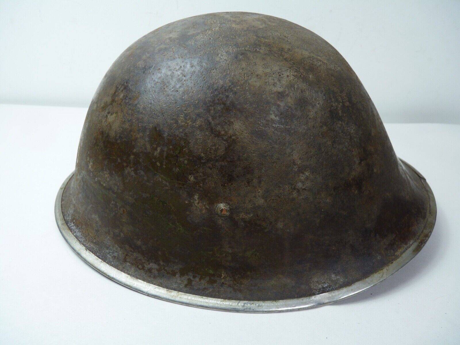 Original WW2 British / Canadian Army Mk3 High Rivet Turtle Army Combat Helmet - The Militaria Shop