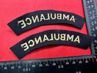 Original WW2 British Home Front Civil Defence Ambulance Shoulder Title Pair - The Militaria Shop