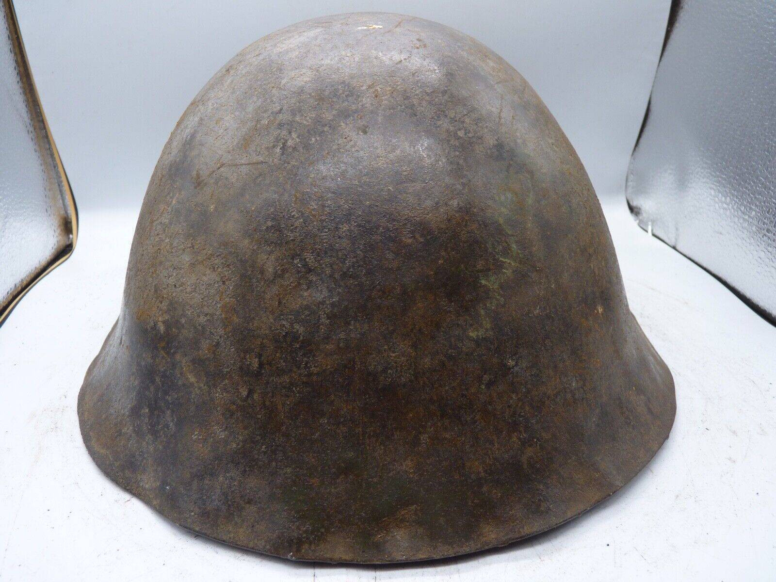 Original WW2 British / Canadian Army Mk3 High Rivet Turtle Army Combat Helmet - The Militaria Shop