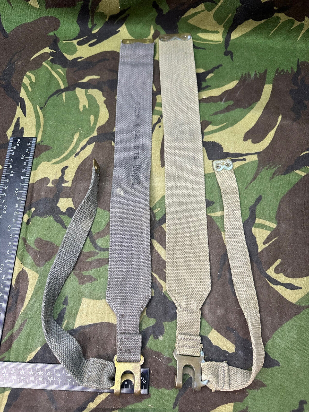 Original British Royal Air Force RAF Blue L Strap Pair - WW2 37 Pattern - The Militaria Shop